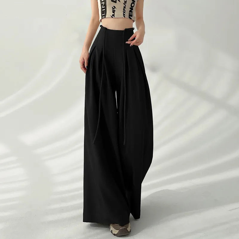 Women's pink lace pants styled look — versatile — Brianna Wide Leg Pants — Oscar Blackwood