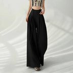 Women's pink lace pants color detail — versatile — Brianna Wide Leg Pants — Oscar Blackwood