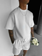 Men's black polyester sets side view — versatile — Abakhan Summer 2 Piece Set — Oscar Blackwood