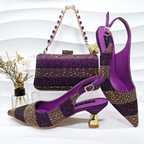 Women's purple heels close-up — elegant — Vittoria Heels & Bag — Oscar Blackwood