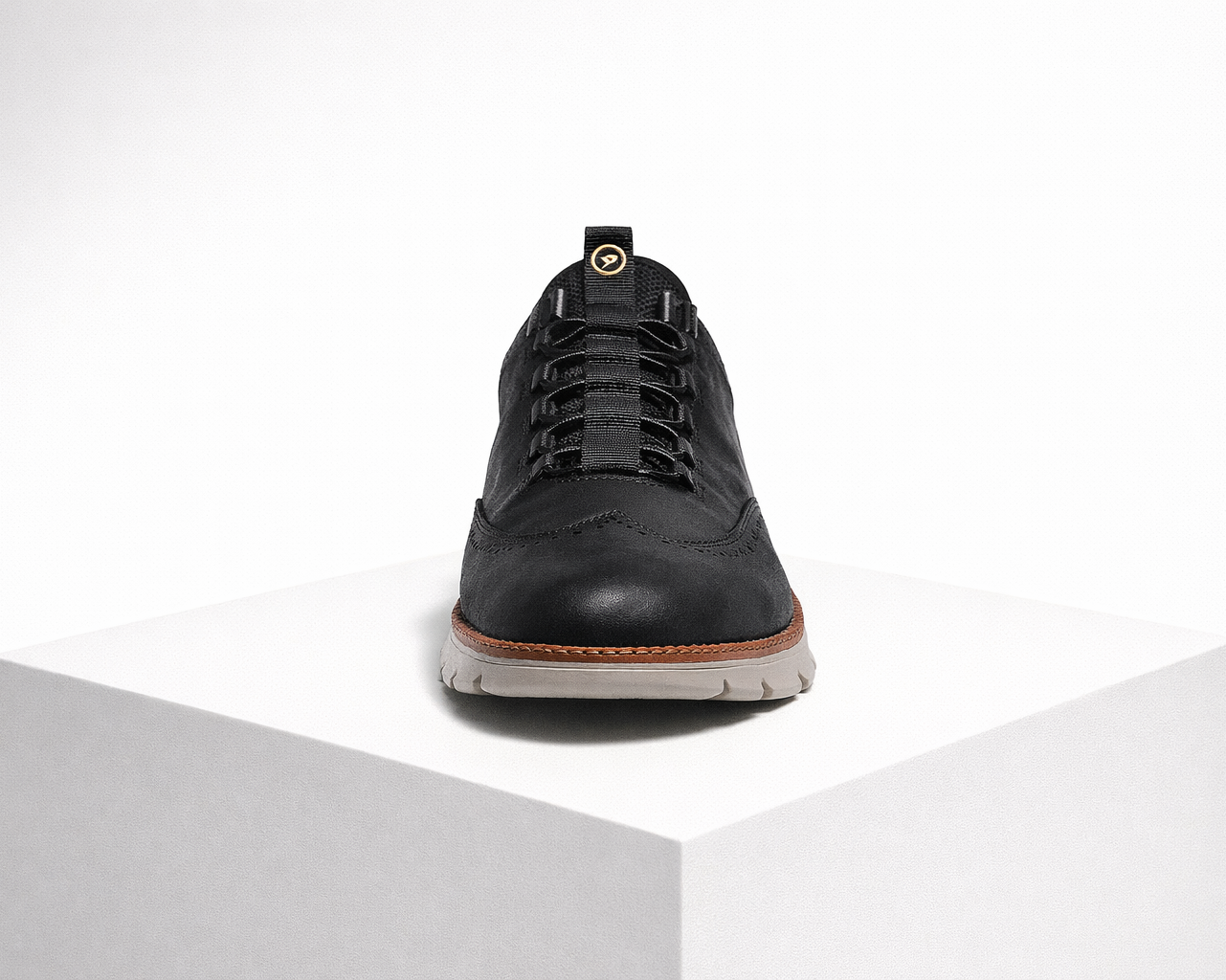 Men's black leather loafers side view — versatile — Azzard Casual Leather Shoes — Oscar Blackwood