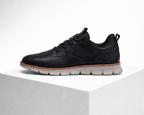 Men's black leather loafers alternate angle — versatile — Azzard Casual Leather Shoes — Oscar Blackwood