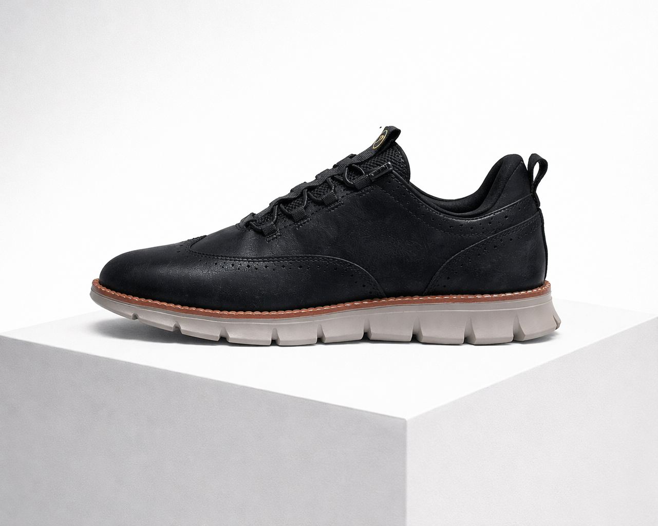 Men's black leather loafers alternate angle — versatile — Azzard Casual Leather Shoes — Oscar Blackwood