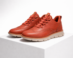 Men's red leather loafers back view — versatile — Azzard Casual Leather Shoes — Oscar Blackwood