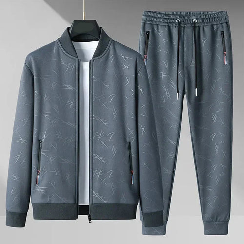 Men's blue cotton pants alternate angle — versatile — Chad 2 Piece Tracksuit Set — Oscar Blackwood