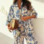 Women's gabby color detail — versatile — Gabby Azulejo Relaxed 2-Piece Set — Oscar Blackwood