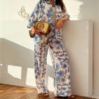 Women's gabby side view — versatile — Gabby Azulejo Relaxed 2-Piece Set — Oscar Blackwood