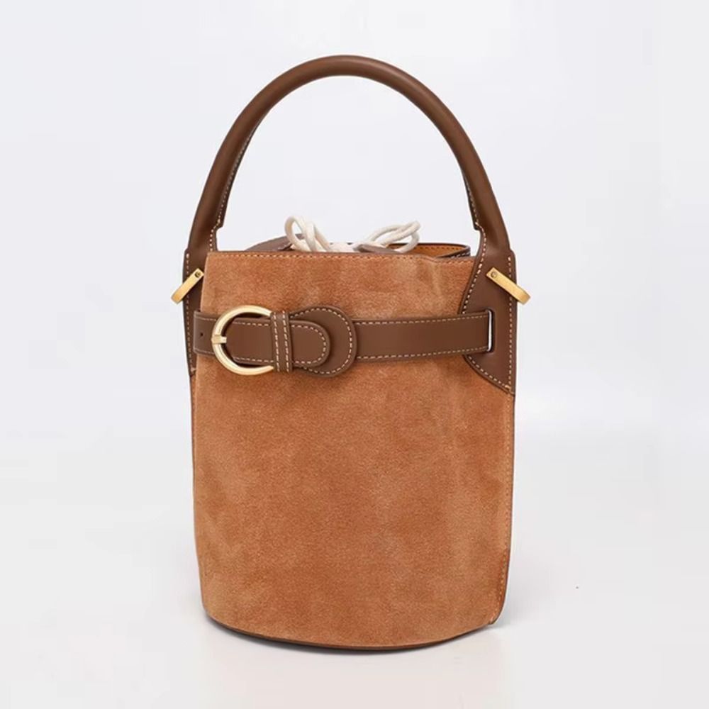 Women's suede bag detail view — everyday — Celeste Bucket Bag for every occasion — Oscar Blackwood