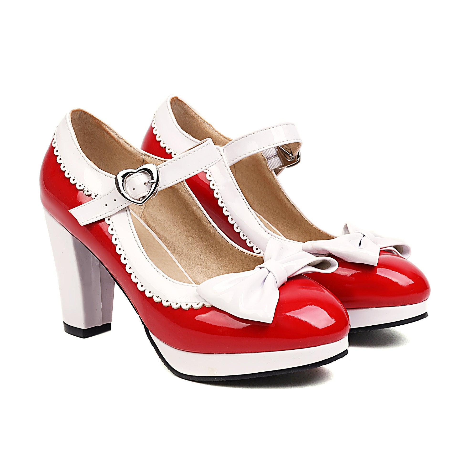 Women's red heels color detail — elegant — Molly Mary Jane Heels — Oscar Blackwood