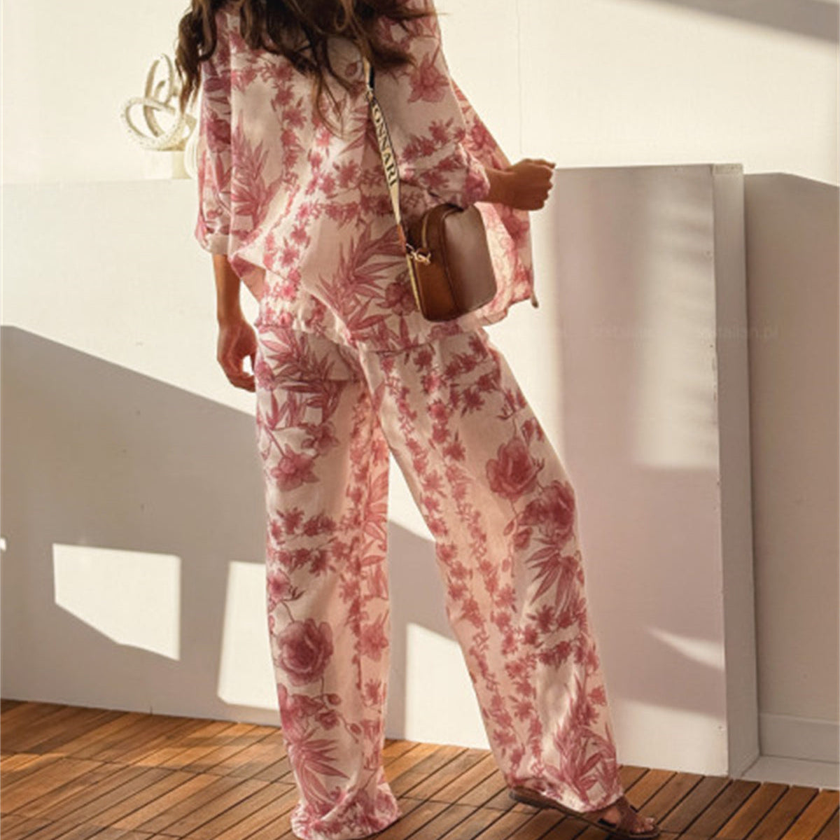 Women's gabby detail view — versatile — Gabby Azulejo Relaxed 2-Piece Set — Oscar Blackwood