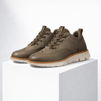 Men's brown leather loafers back view — versatile — Azzard Casual Leather Shoes — Oscar Blackwood