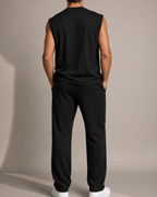 Men's polyester pants side view — versatile — Abakhan 2 Piece Set — Oscar Blackwood