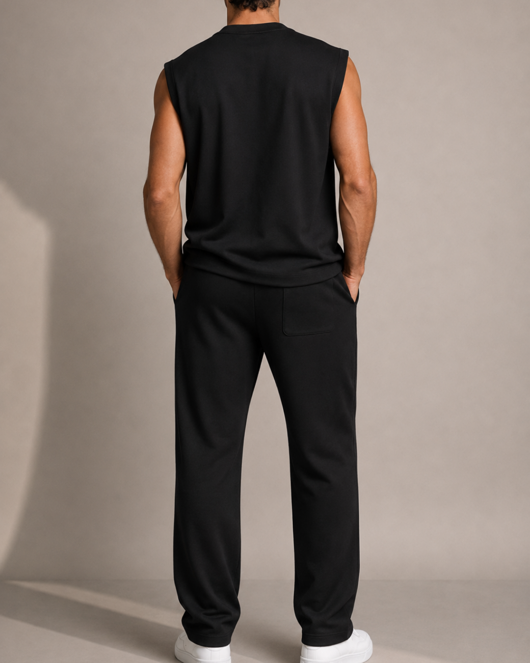 Men's polyester pants side view — versatile — Abakhan 2 Piece Set — Oscar Blackwood