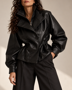 Women's jacket close-up — outerwear — Audra Peplum Jacket for every occasion — Oscar Blackwood