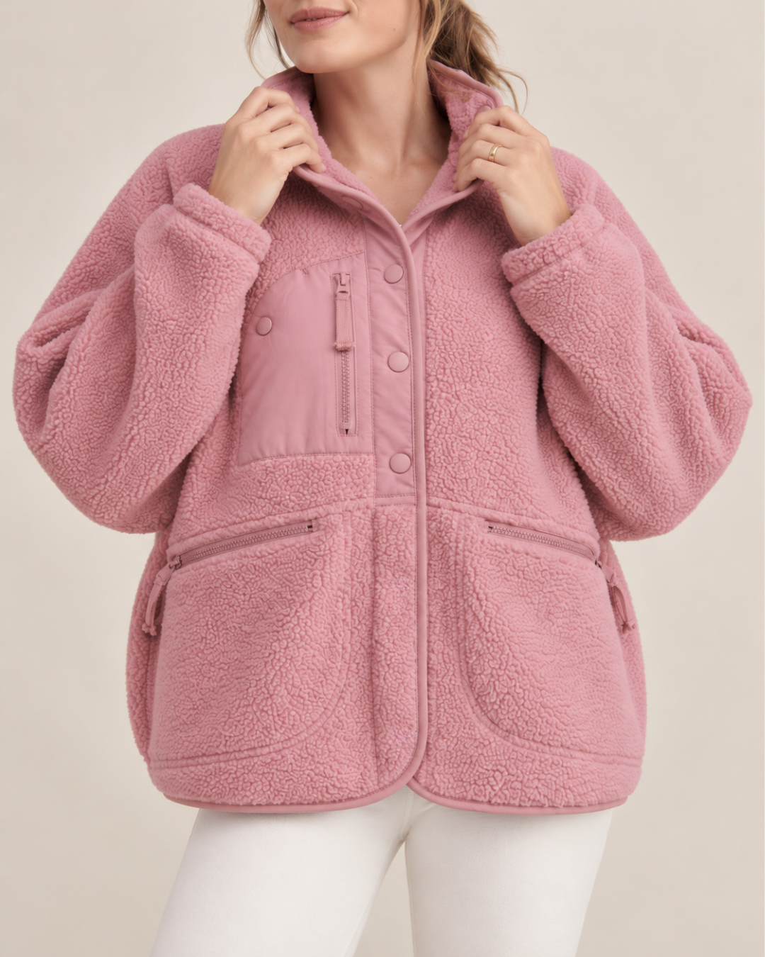 Women's textured jacket back view — outerwear — Embla Fleece Jacket — Oscar Blackwood