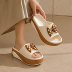 Women's red checkered sandals front view — versatile — Vivi Bow Platform Sandals — Oscar Blackwood