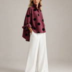 Women's muriel side view — versatile — Muriel Polka Dot Shirt for every occasion — Oscar Blackwood