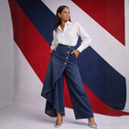 Women's lace skirt side view — chic — Becca Denim Skirt Pants for every occasion — Oscar Blackwood