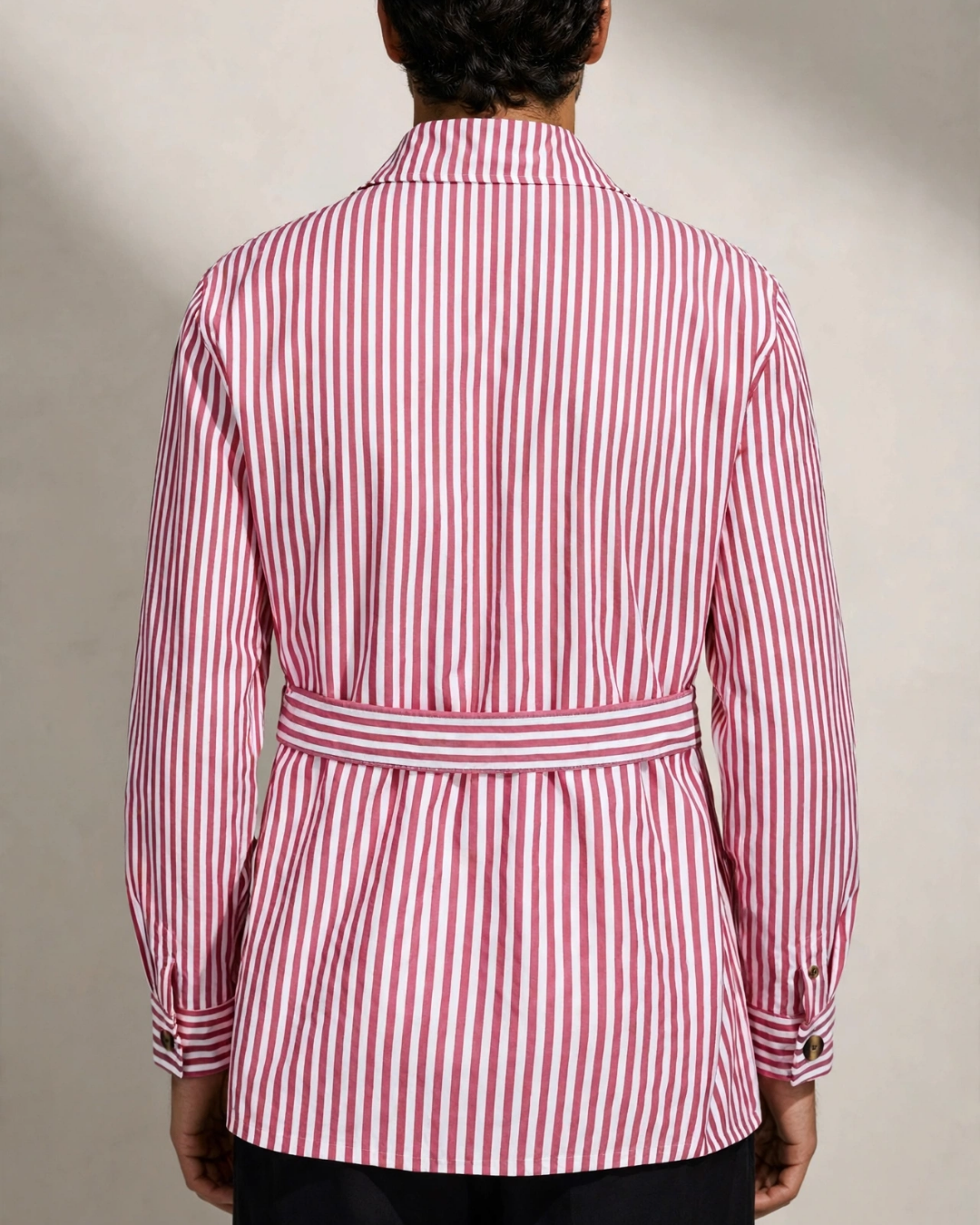 Men's striped jacket close-up — outerwear — Leo Vanderbilt Jacket — Oscar Blackwood
