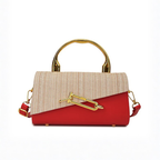 Women's red geometric handbag detail view — everyday — Samira Crossbody Handbag — Oscar Blackwood